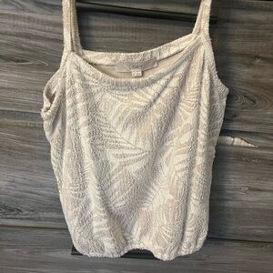 LOFT Cream Textured Camisole Top